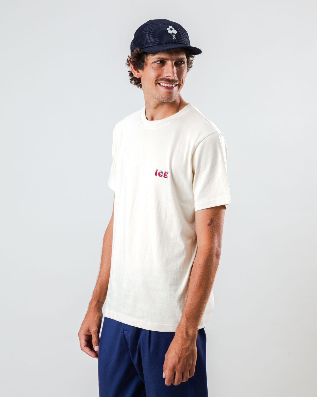 T-shirt imprimé en coton biologique | beige "Ice brava t-shirt ecru - ecru"