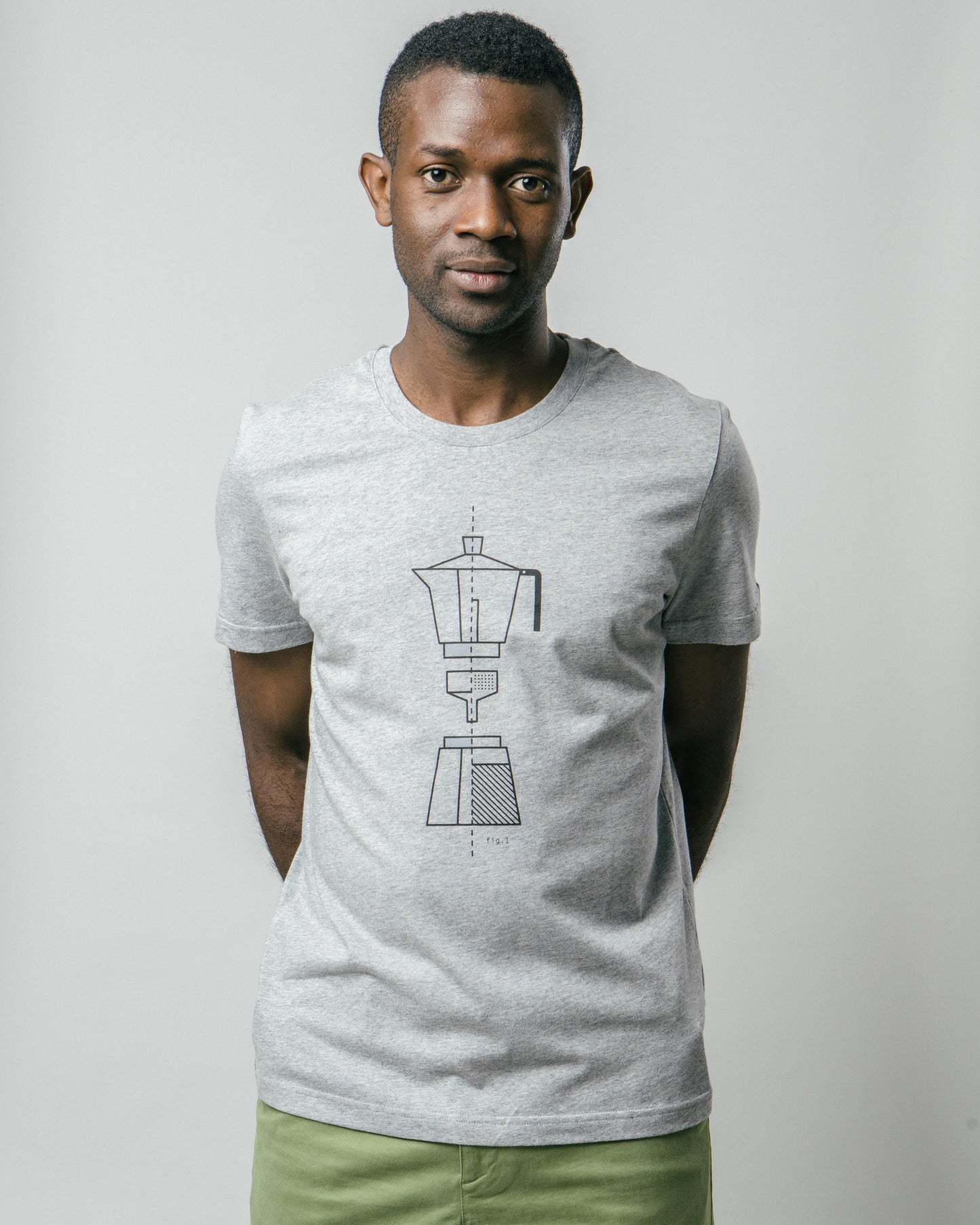 T-shirt gris imprimé en coton bio - how to moka