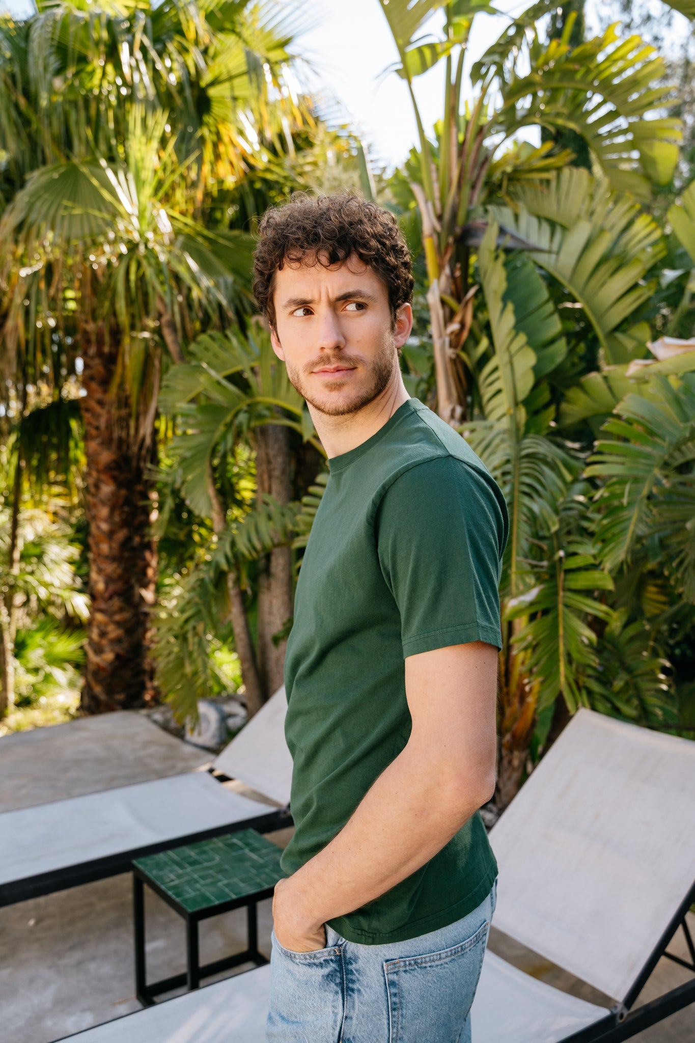 T-shirt en coton bio | vert "Emerald green"