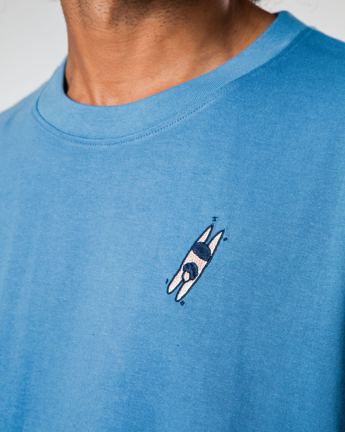 t-shirt en coton bio | bleu "Just swim t-shirt cloud"