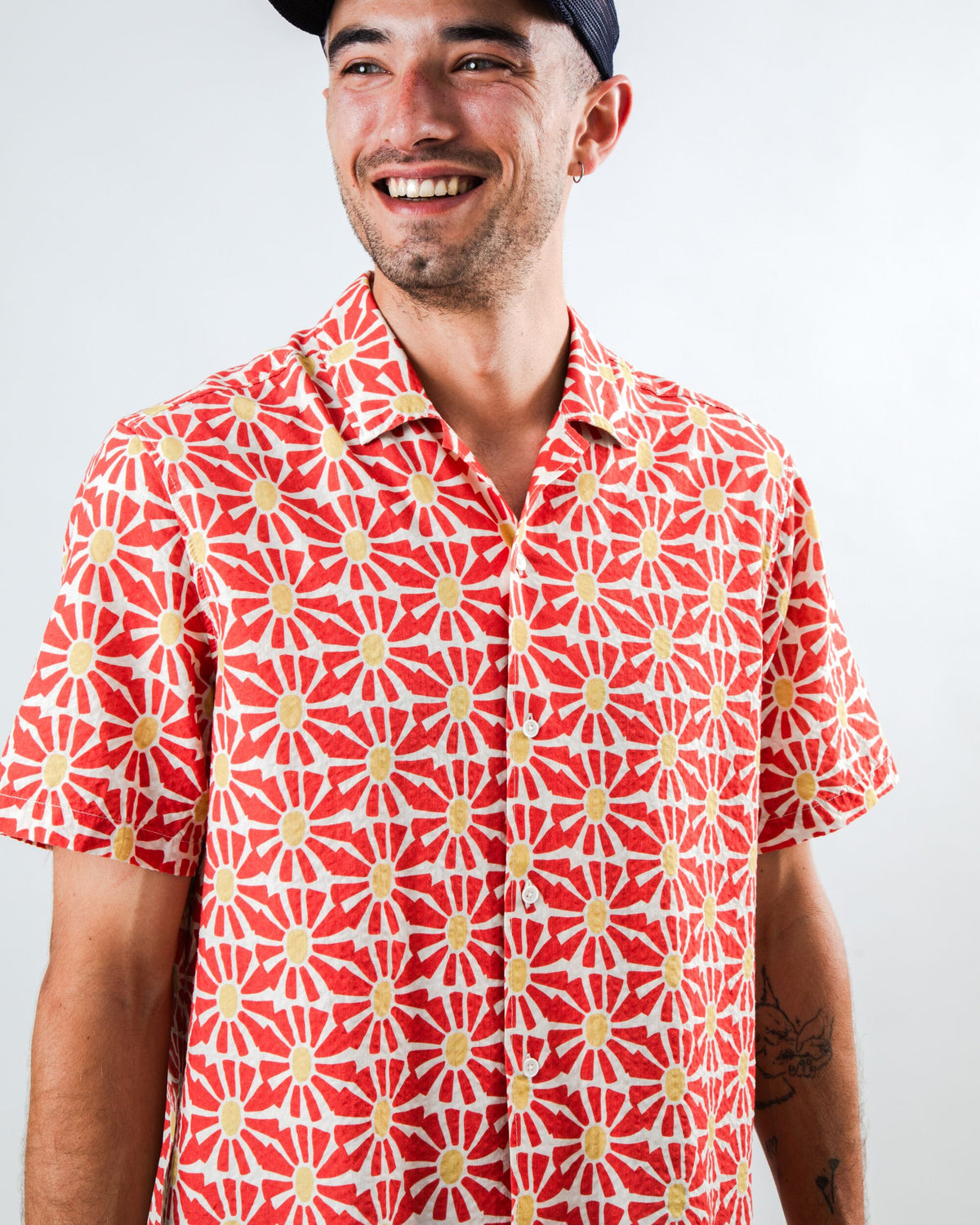 Chemise en coton biologique | rouge "Marisol aloha shirt red - red"