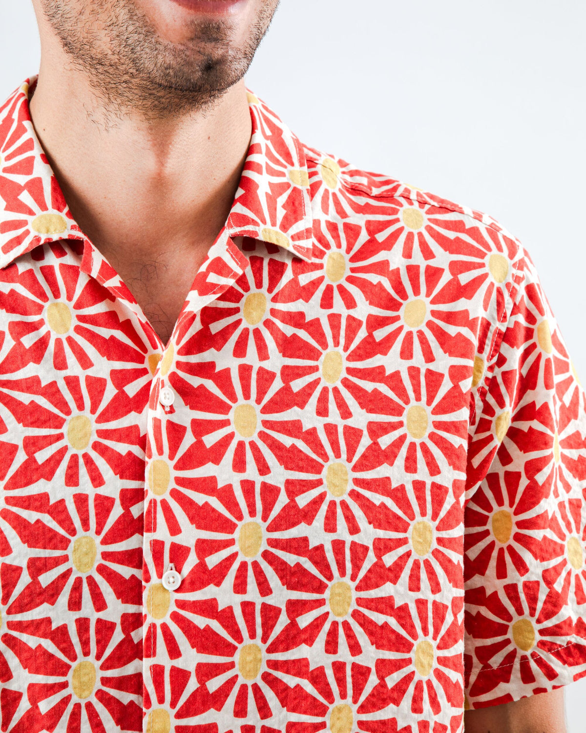 Chemise en coton biologique | rouge "Marisol aloha shirt red - red"