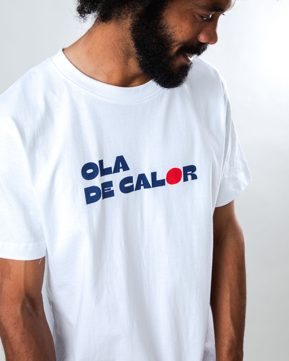 T-shirt imprimé en coton biologique | blanc "Ola de calor t-shirt white - white"