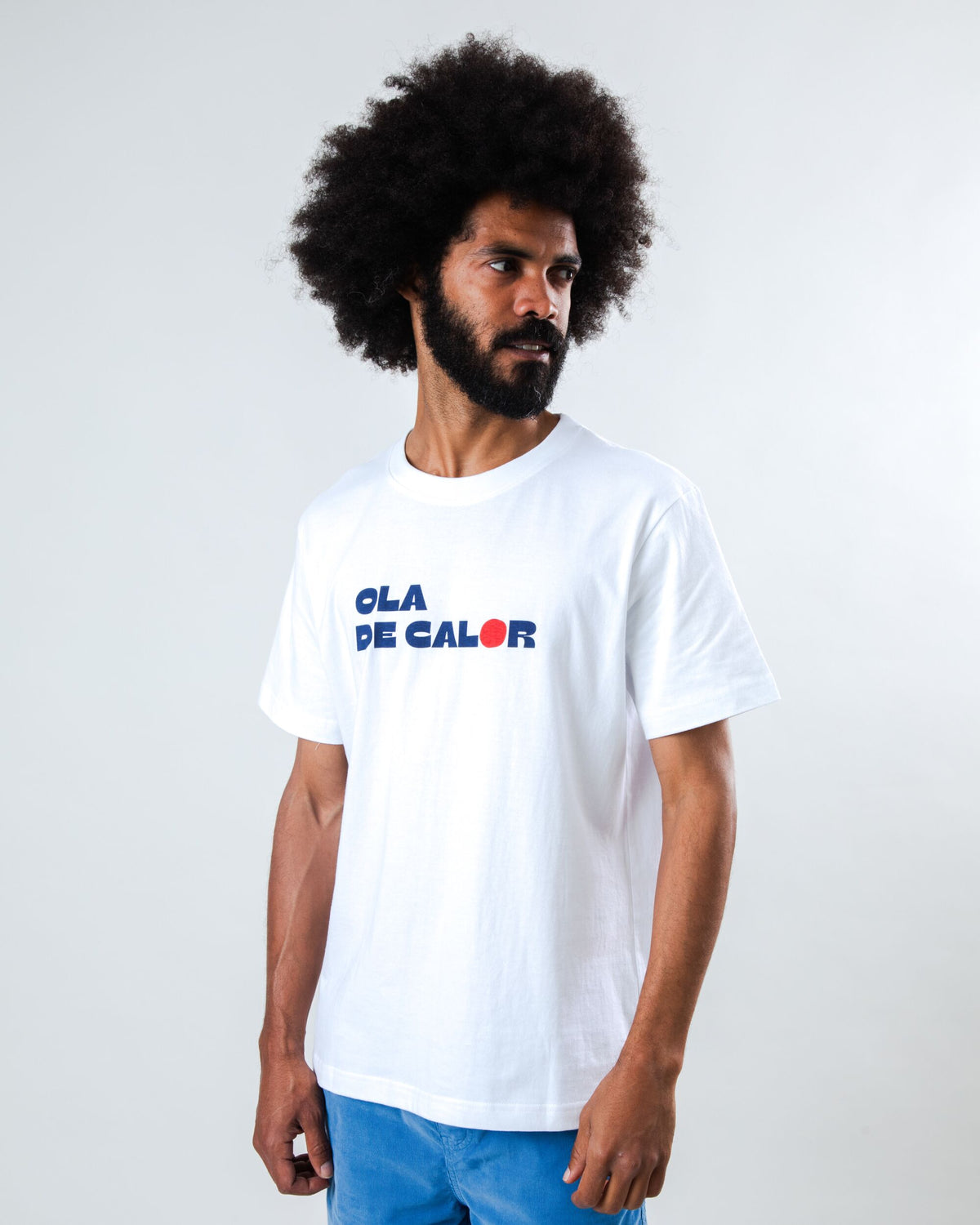 T-shirt imprimé en coton biologique | blanc "Ola de calor t-shirt white - white"