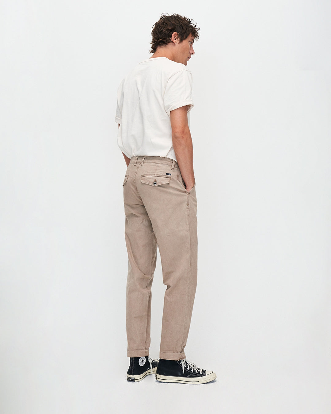 Chino en coton bio | Beige "darren chino black tea"
