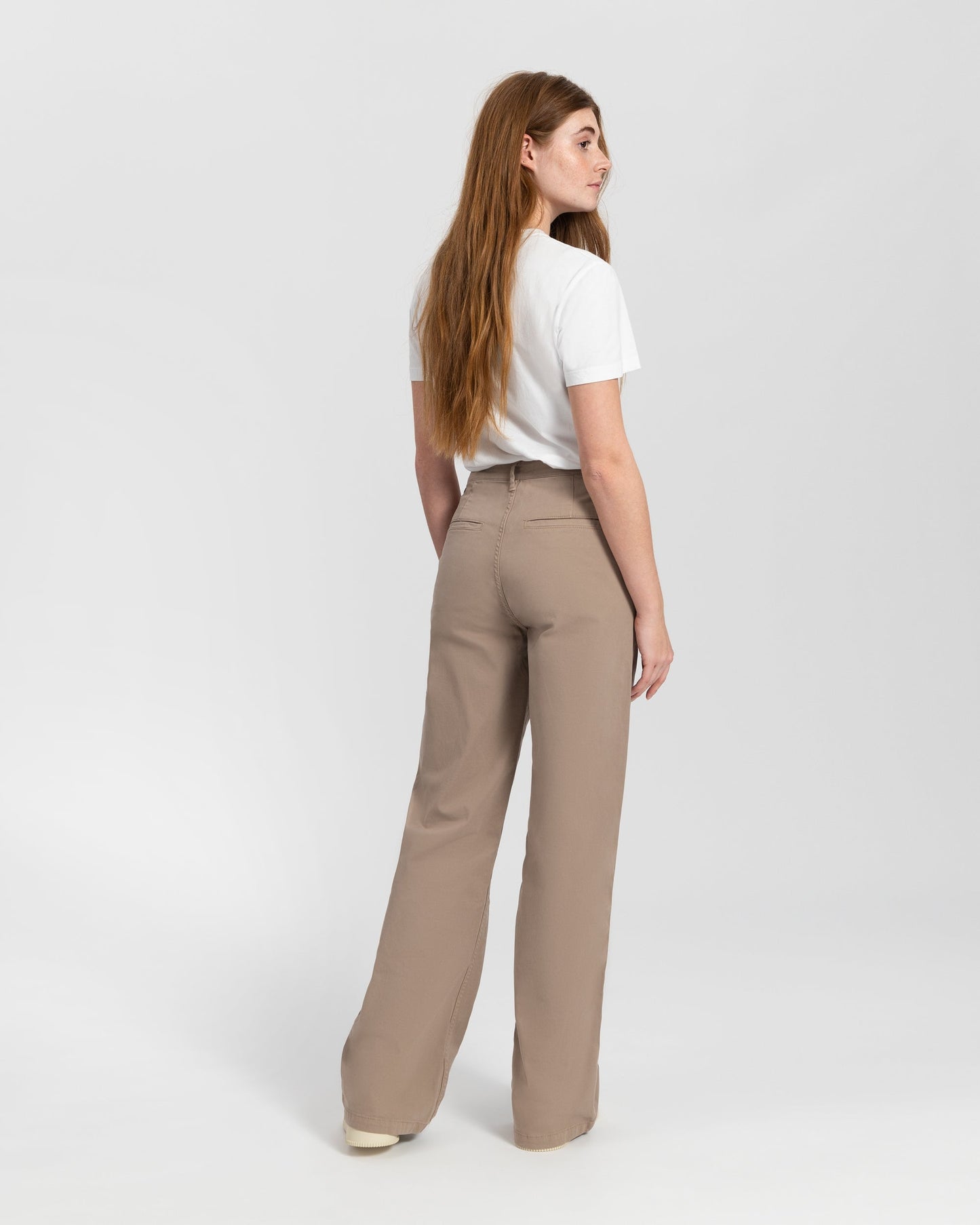 Pantalon ample en coton bio | Marron "thalia chino black tea"