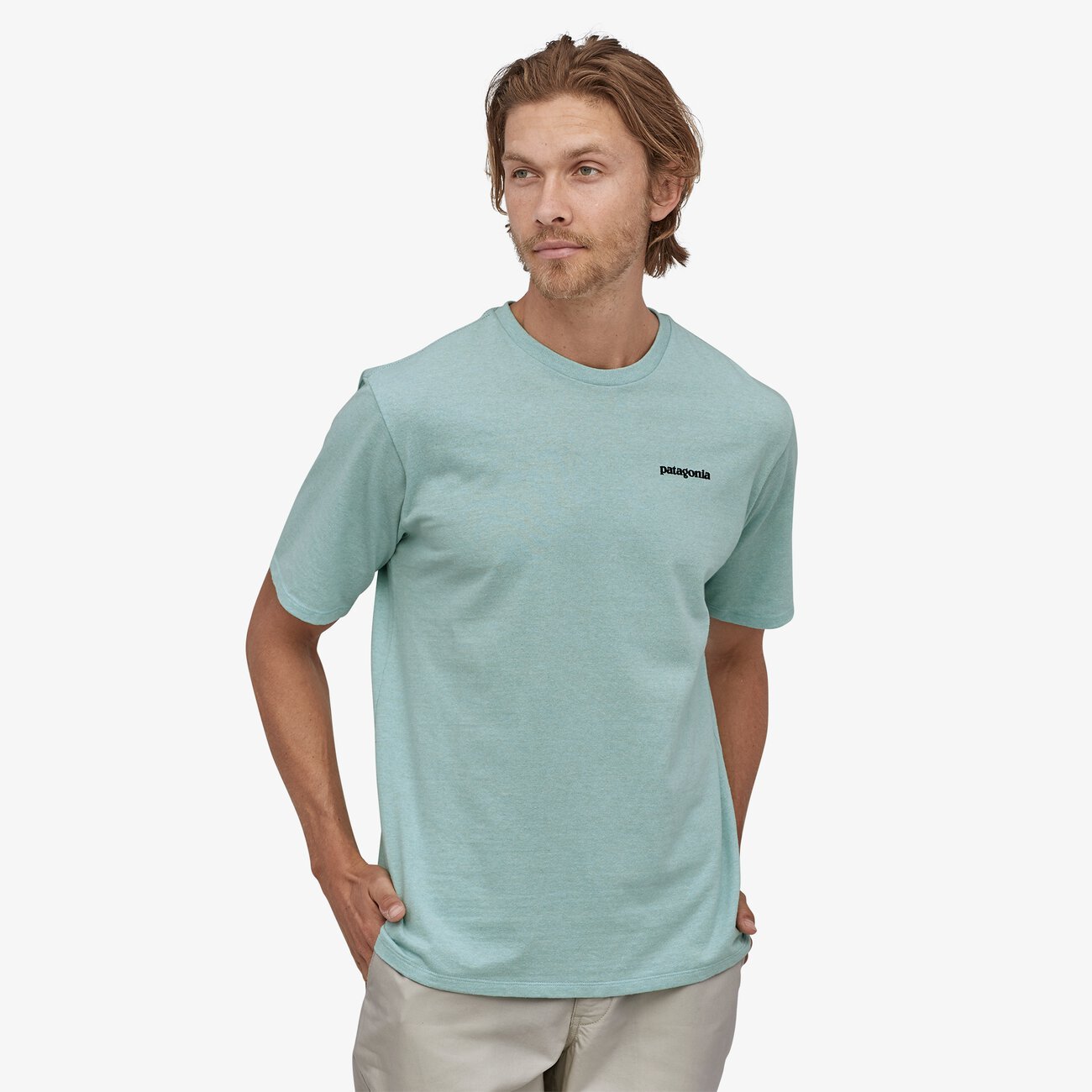 T-shirt imprimé turquoise en recyclé - P6 Logo Responsibili-Tee