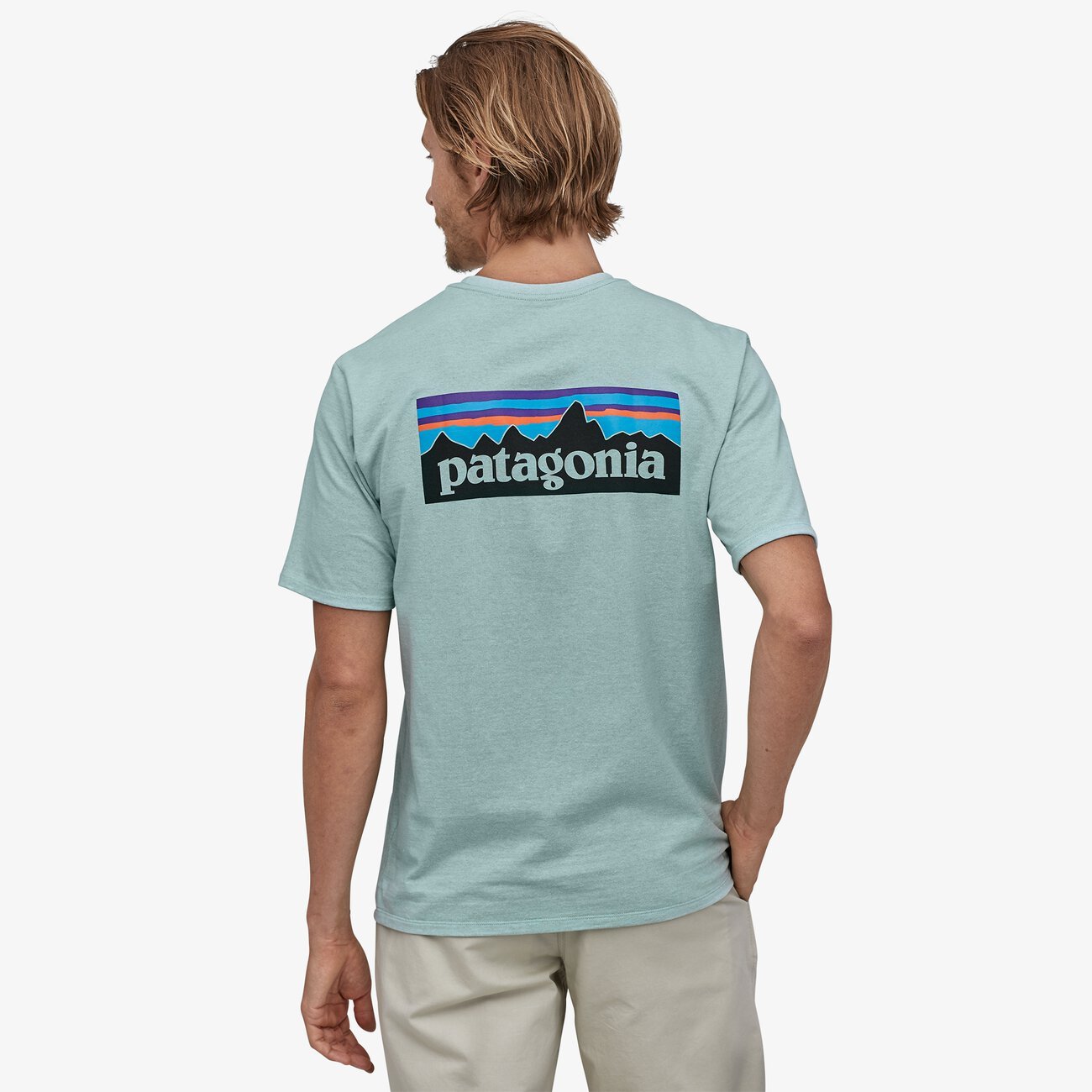 T-shirt imprimé turquoise en recyclé - P6 Logo Responsibili-Tee