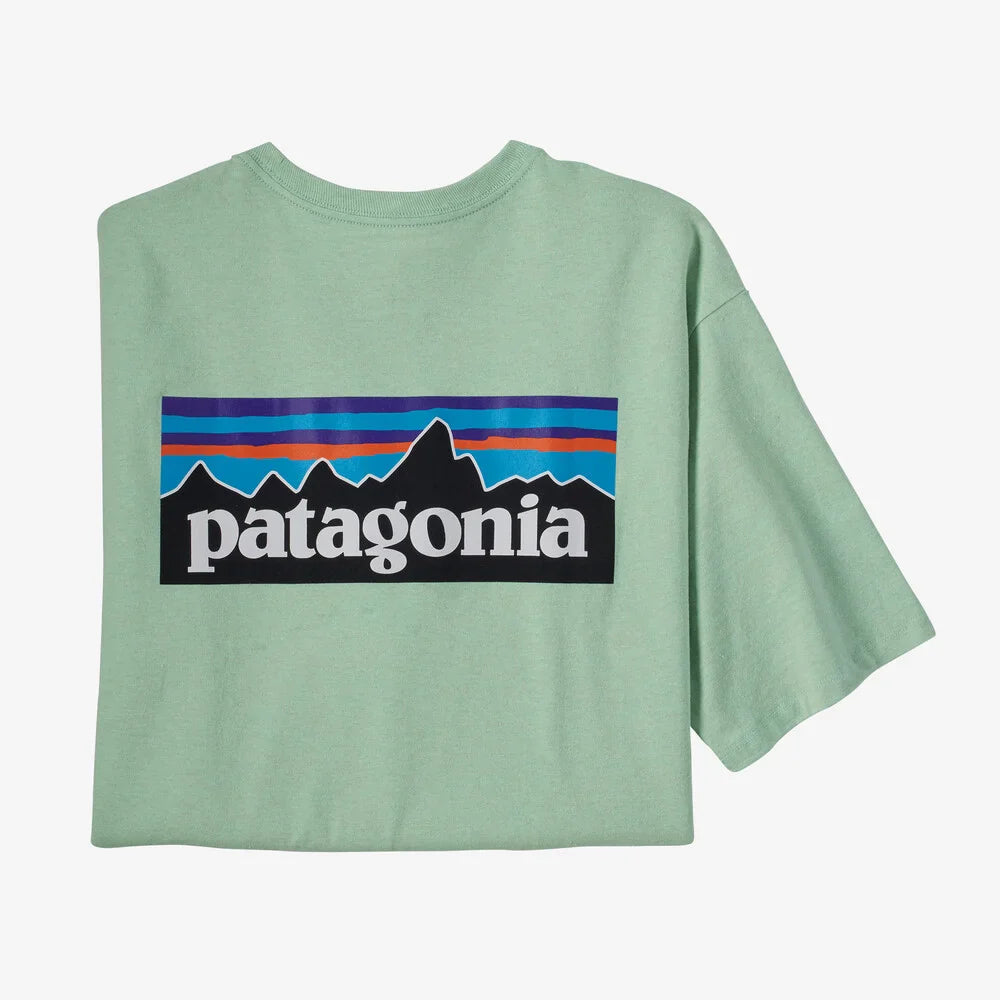 T-shirt imprimé vert en recyclé - P6 Logo tea green