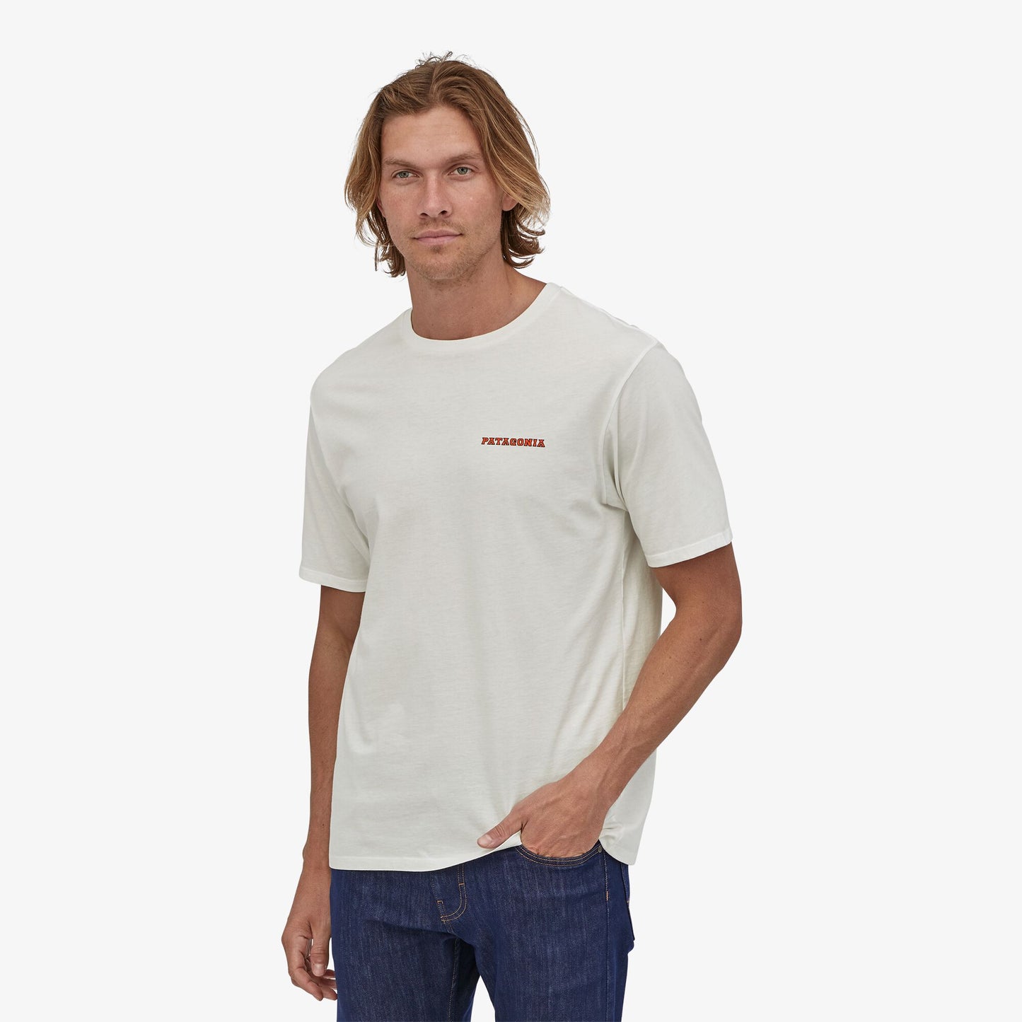 T-shirt blanc imprimé en coton bio - Summit road