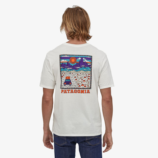 T-shirt blanc imprimé en coton bio - Summit road