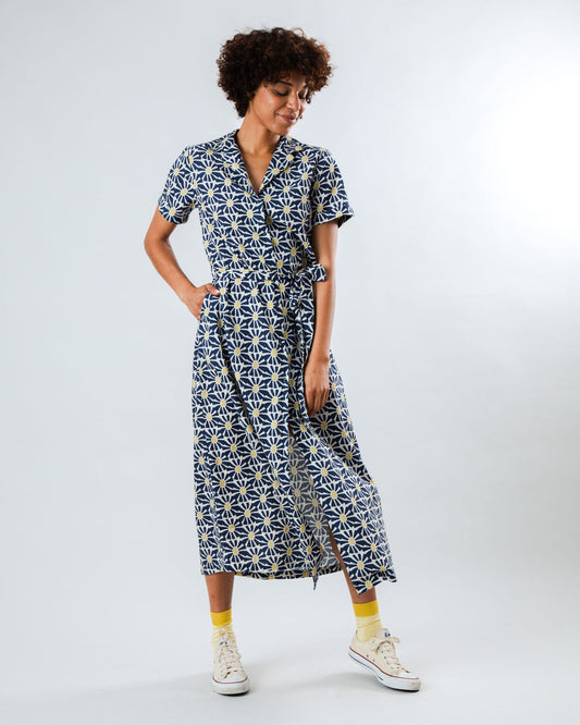 Robe en coton biologique | bleu "Marisol long dress navy - navy"