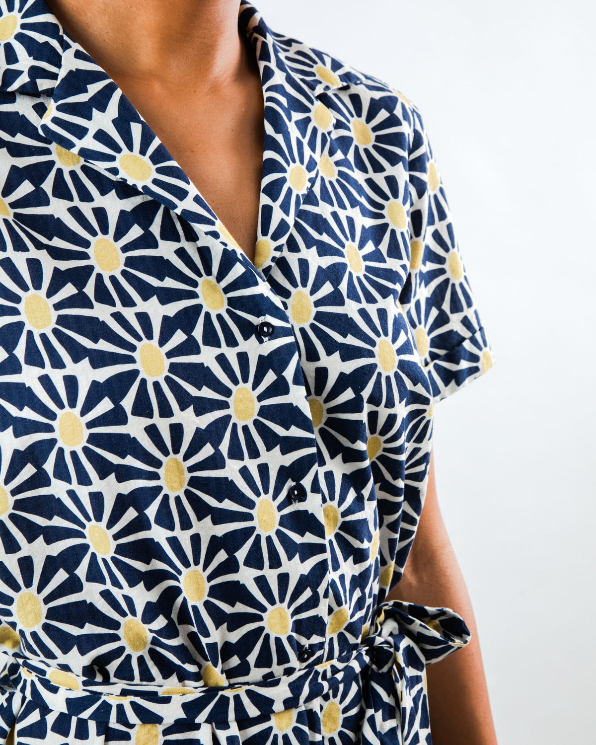Robe en coton biologique | bleu "Marisol long dress navy - navy"