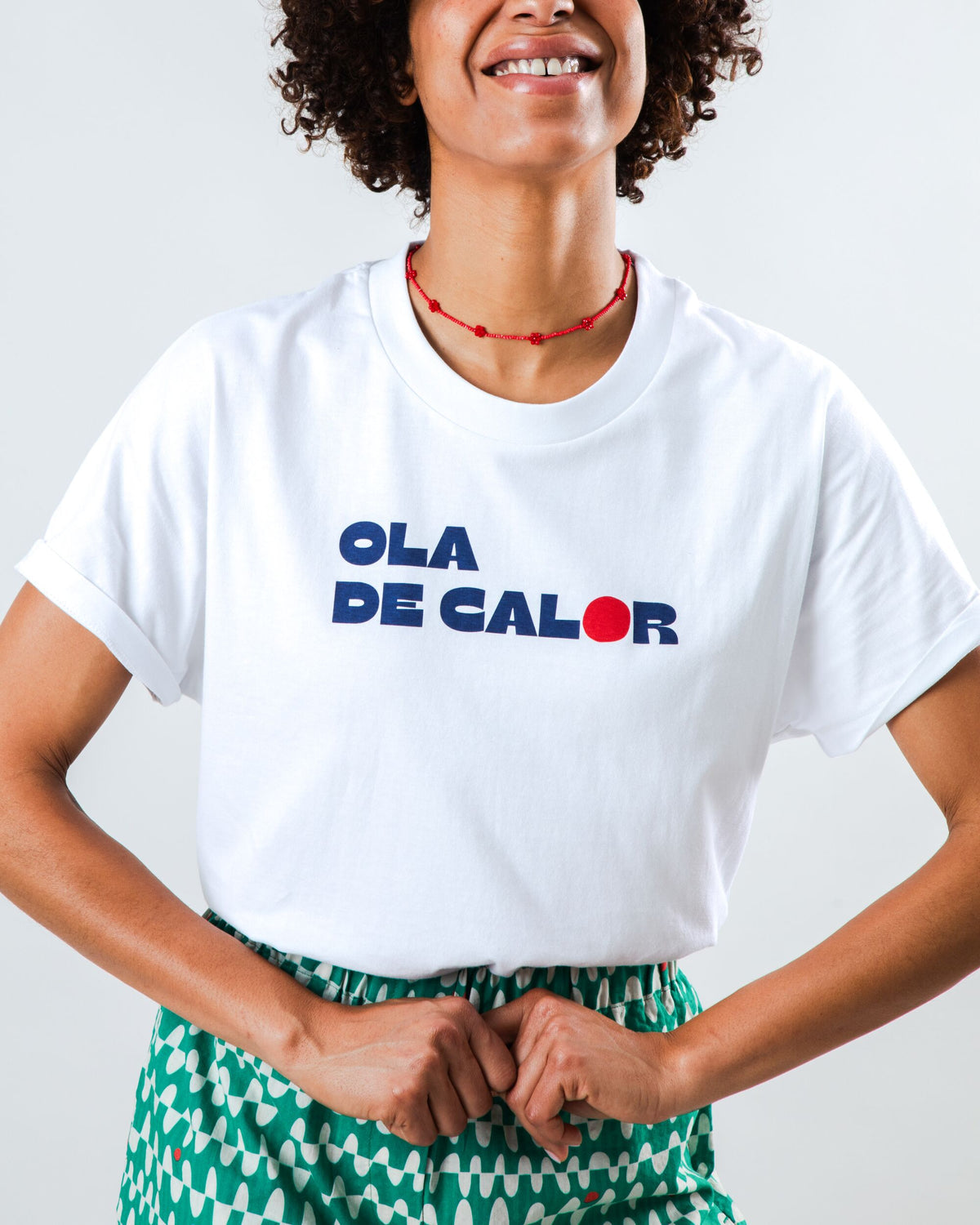 T-shirt en coton biologique | "Ola de calor oversize tee white - white"