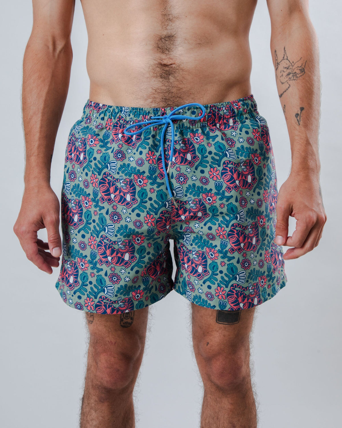 Maillot de bain en polyester recyclé | vert "Asis percales tigris swimwear light green - light green"