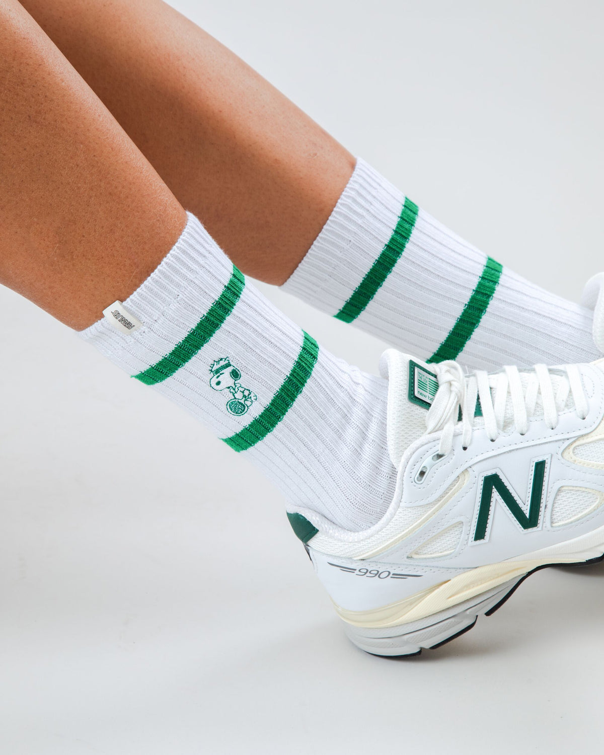 Chaussettes en coton biologique | blanc "Peanuts tennis snoopy socks white - white"