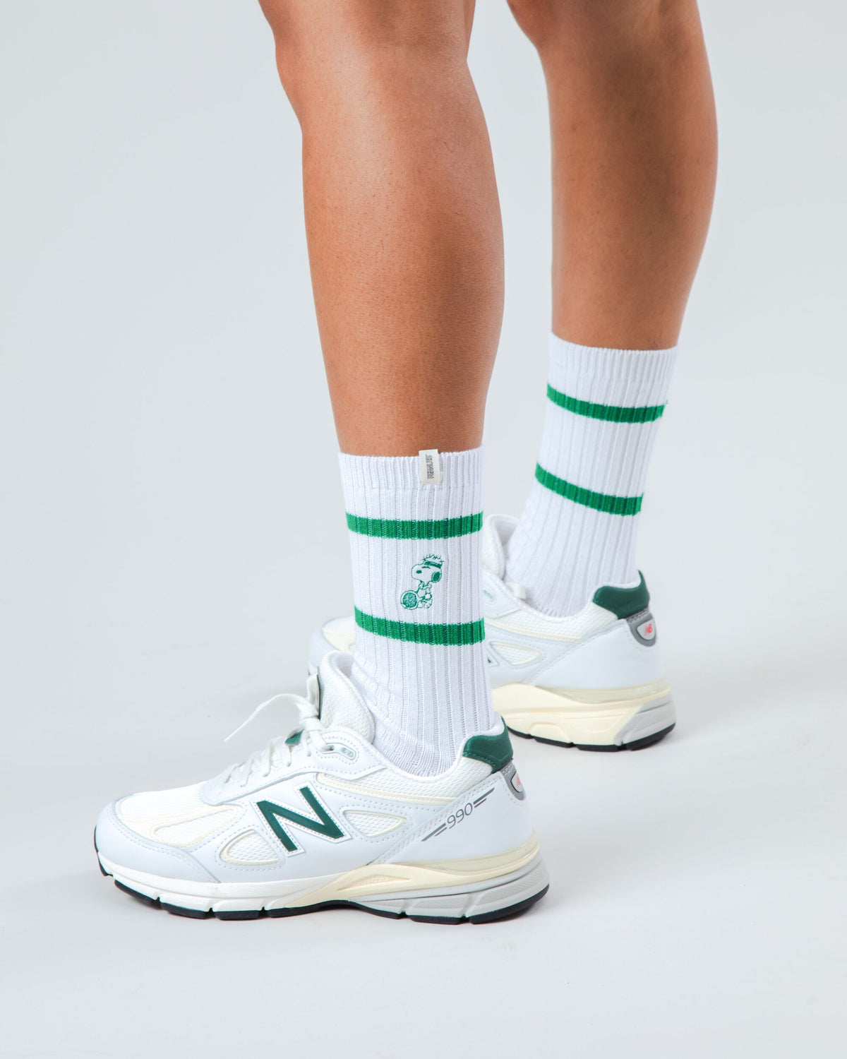 Chaussettes en coton biologique | blanc "Peanuts tennis snoopy socks white - white"