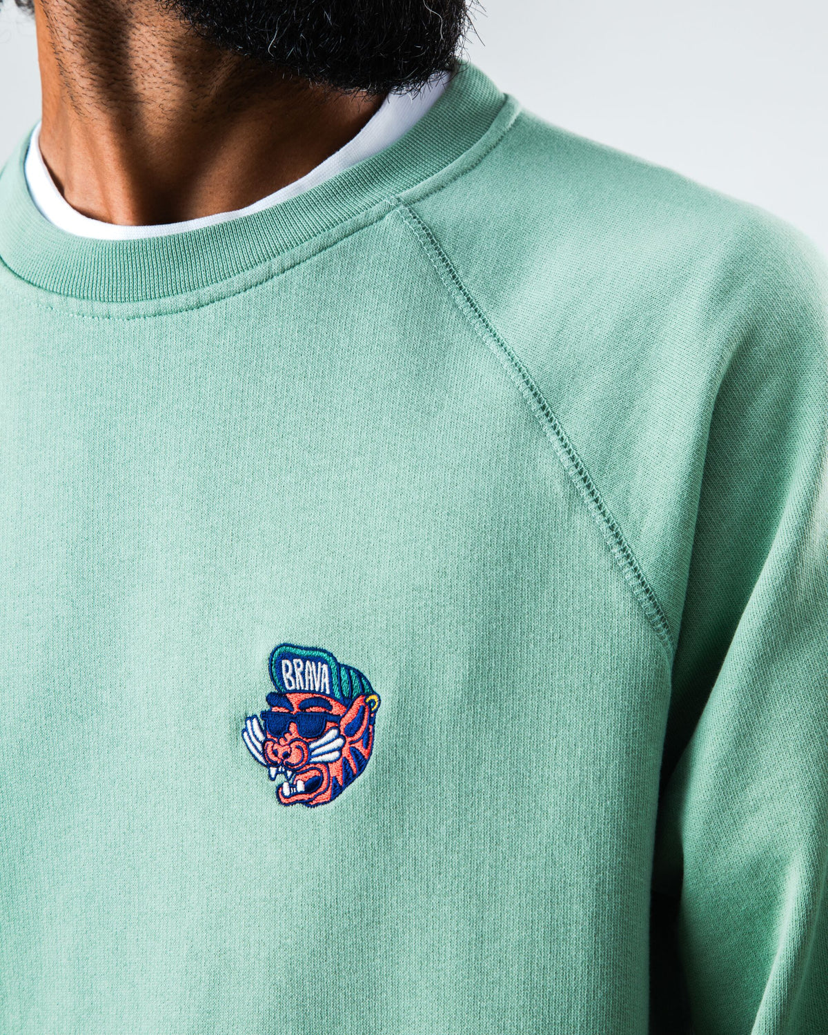 Sweat en coton bio | vert "asis percales tigris sweatshirt green"