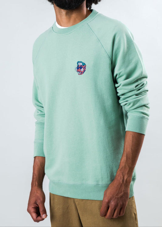 Sweat en coton bio | vert "asis percales tigris sweatshirt green"