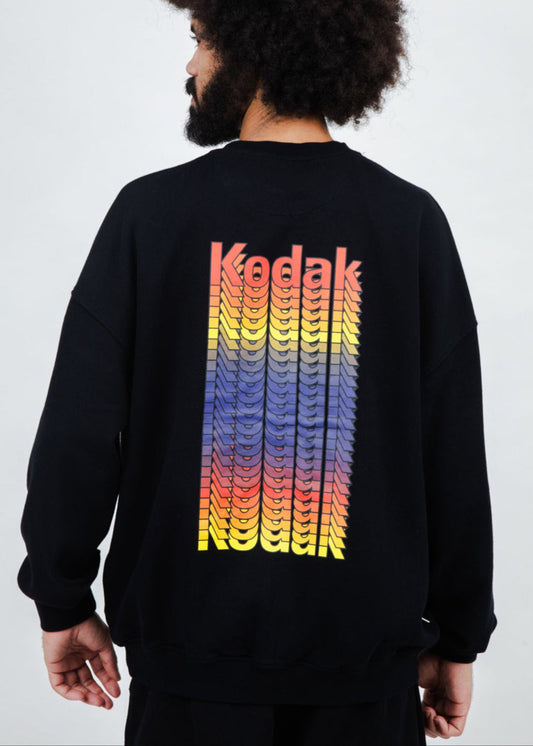 Sweat en coton biologique | noir "Kodak color oversize sweatshirt black - black"