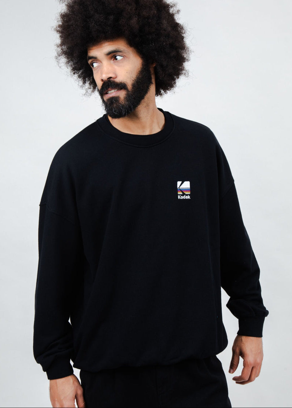 Sweat en coton biologique | noir "Kodak color oversize sweatshirt black - black"