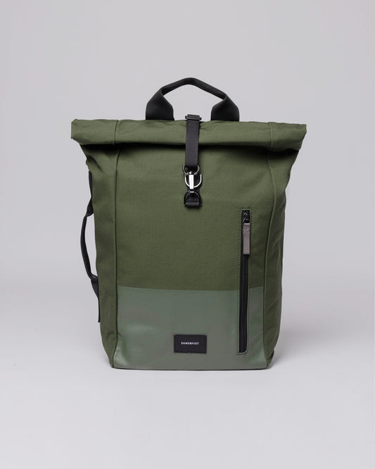 Sac à dos rolltop en matière recyclée | Vert "dante vegan dawn green"