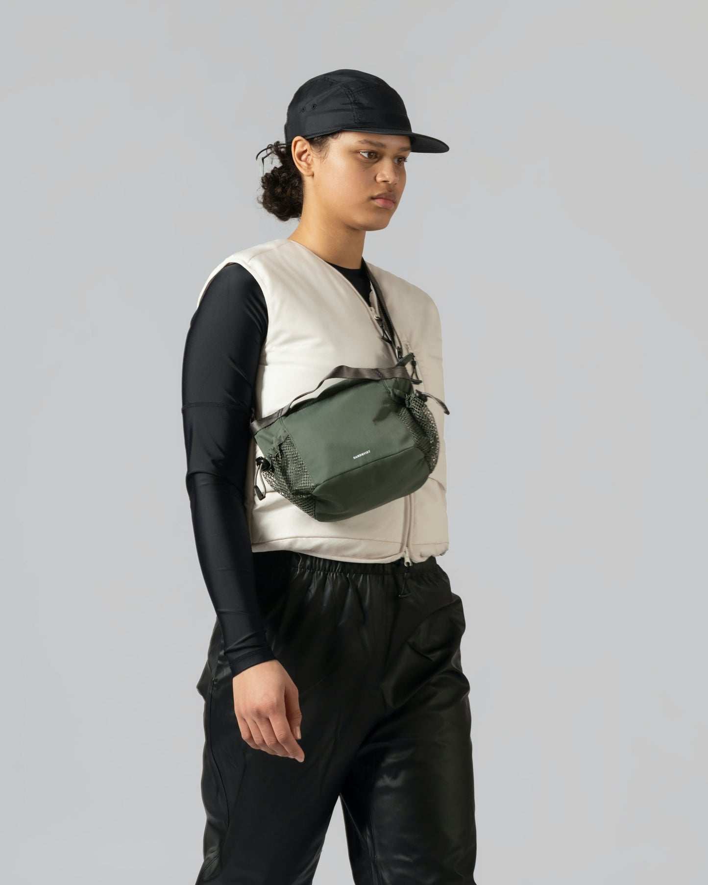 Sac bandoulière en recyclé | Vert "stevie multi lichen green"