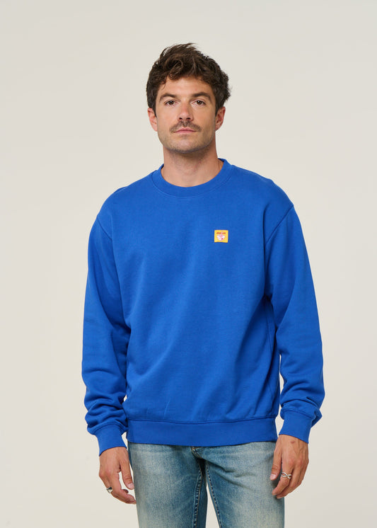 Pull en coton biologique | bleu "noodles label sweatshirt klein blue - klein blue"