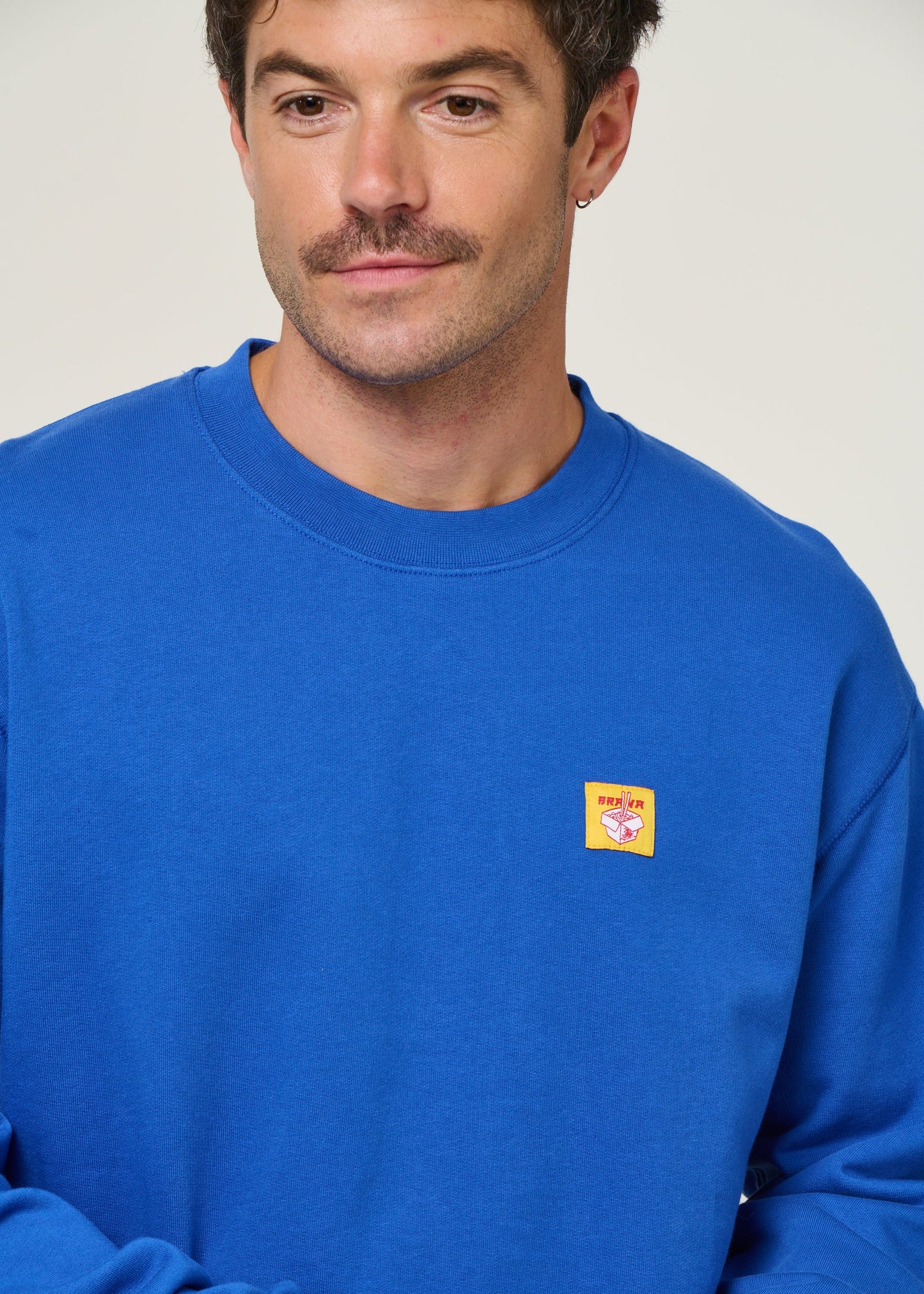 Pull en coton biologique | bleu "noodles label sweatshirt klein blue - klein blue"