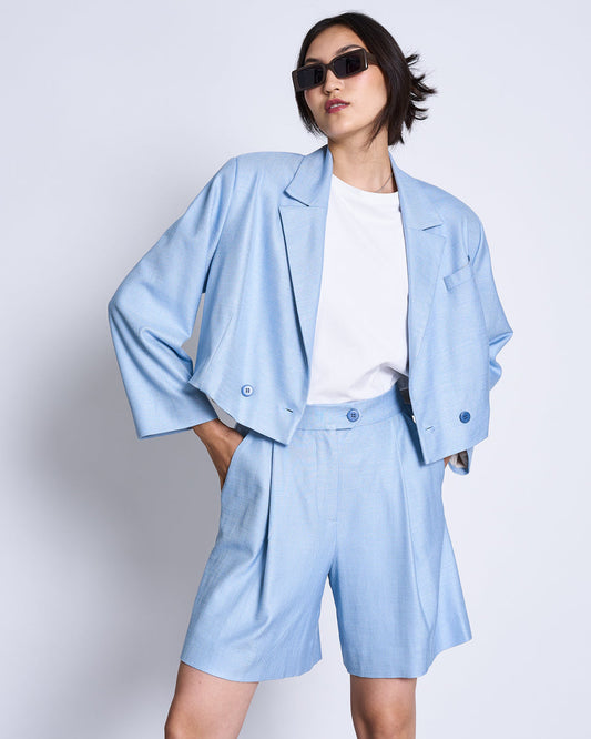 short BLEU CIEL EN ECOVERO - benita - light denim