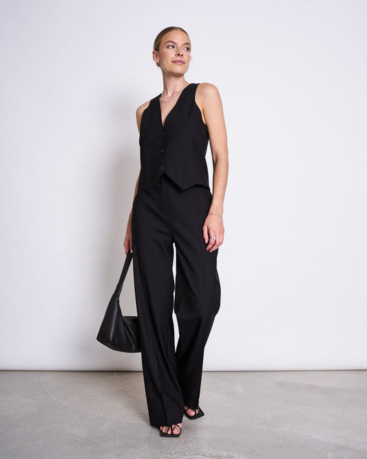 Pantalon ample en ecovero | noir "coralie black"