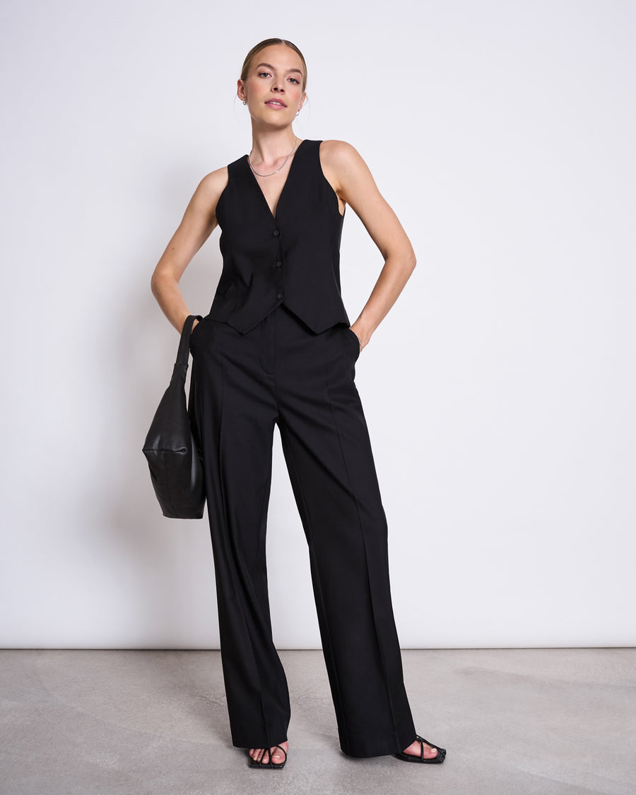 Pantalon ample en ecovero | noir "coralie black"