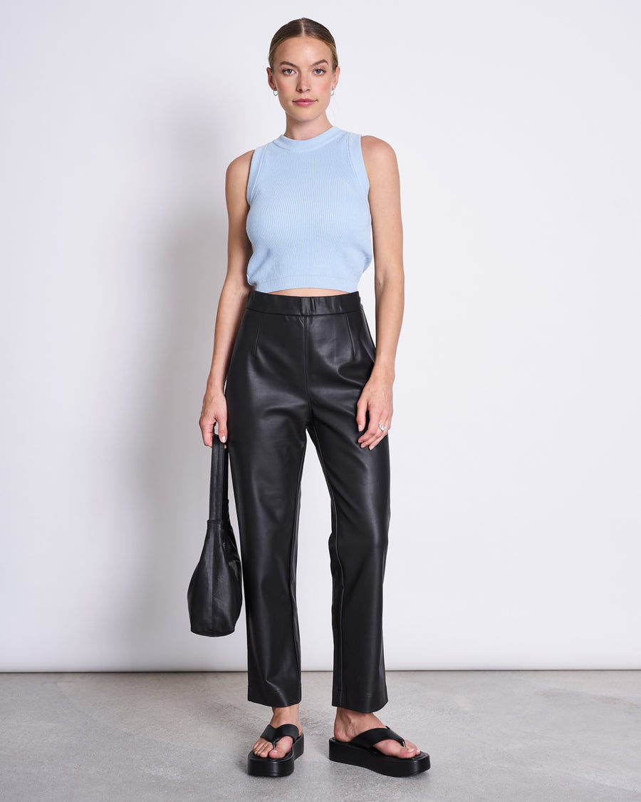 Pull sans manches en maille de coton bio | bleu "garda sky blue"