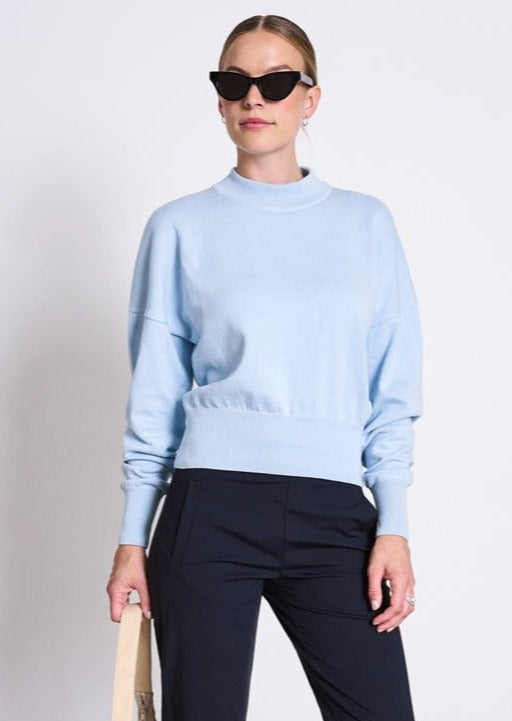 Pull oversize en coton bio | bleu "yin sky blue"