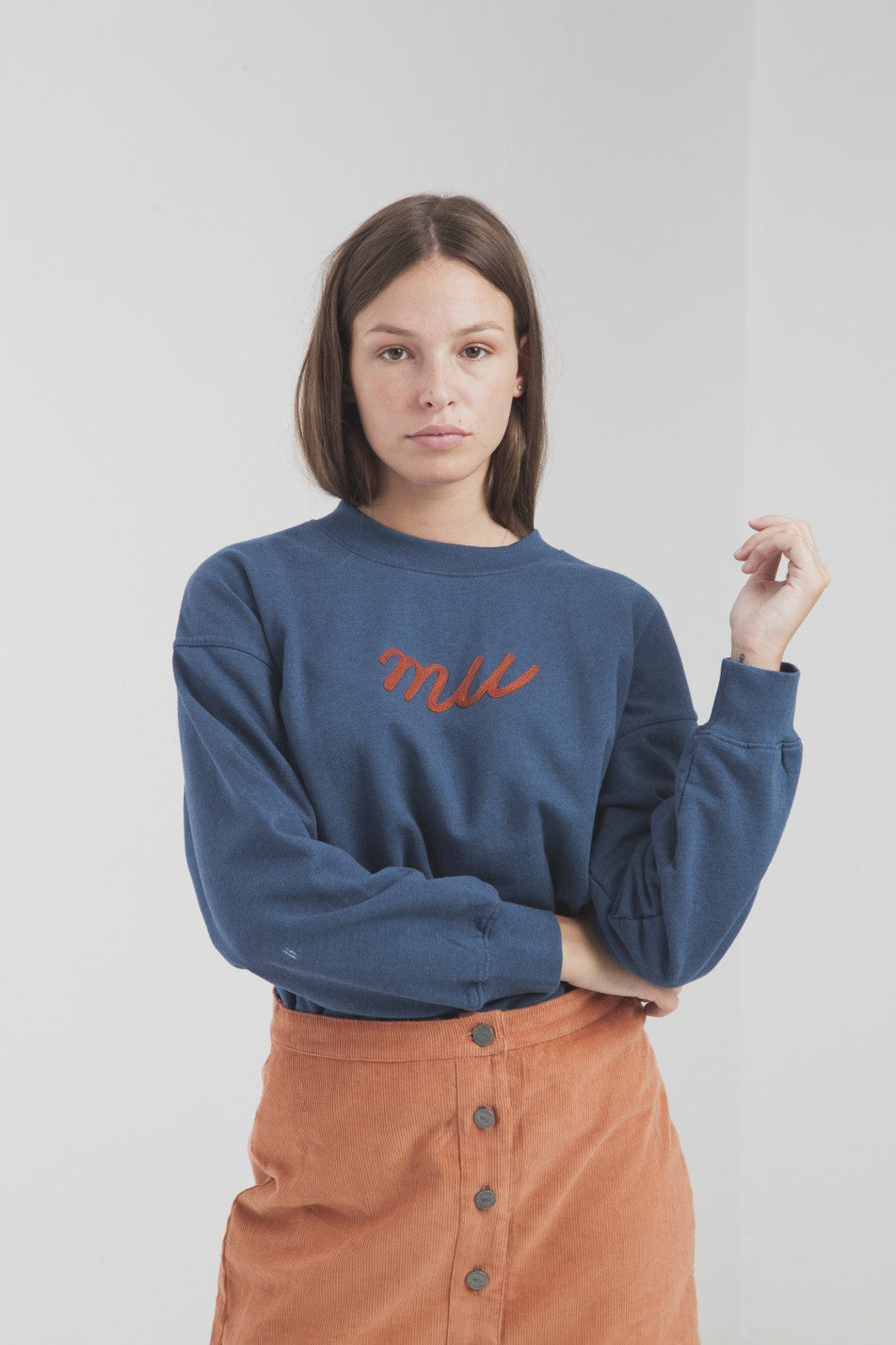 Jupe courte orange en coton biologique