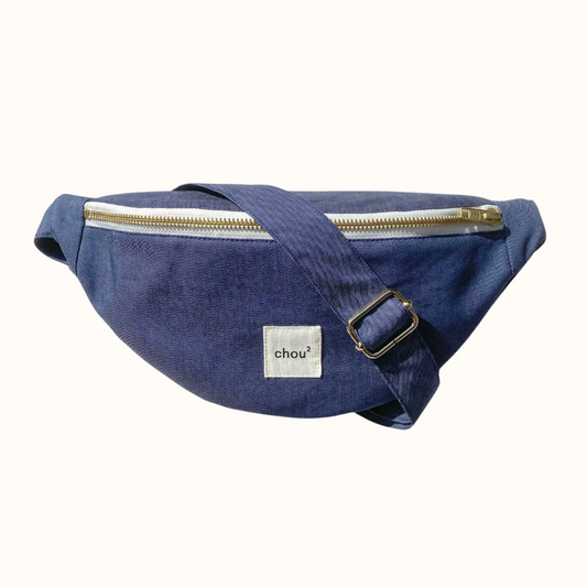 Banane made in France en coton upcyclé | bleu "jean"