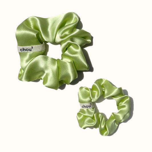 chouchou soie vert anis