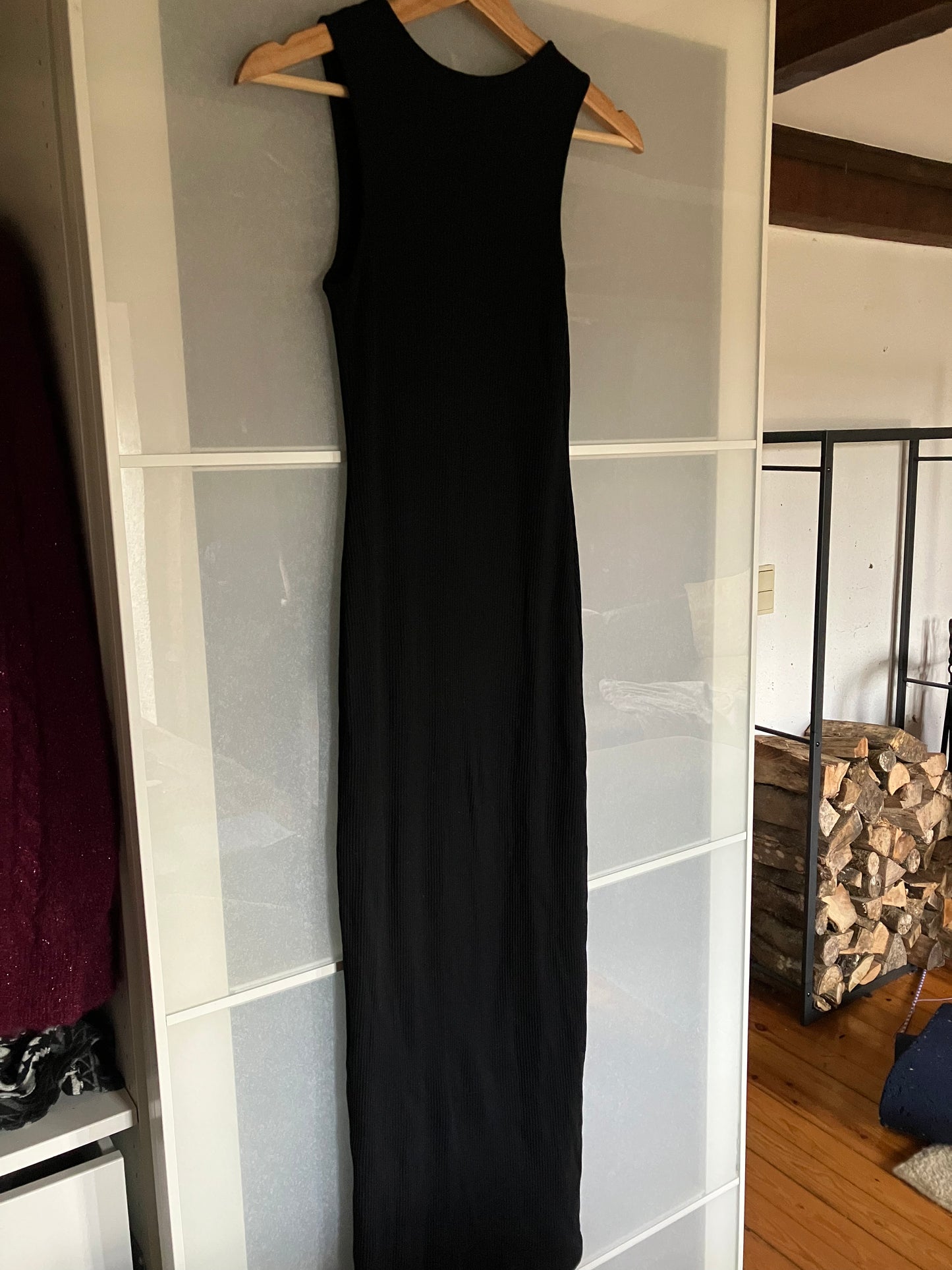 Robe longue ajourée en coton bio | noir "esilaa black"