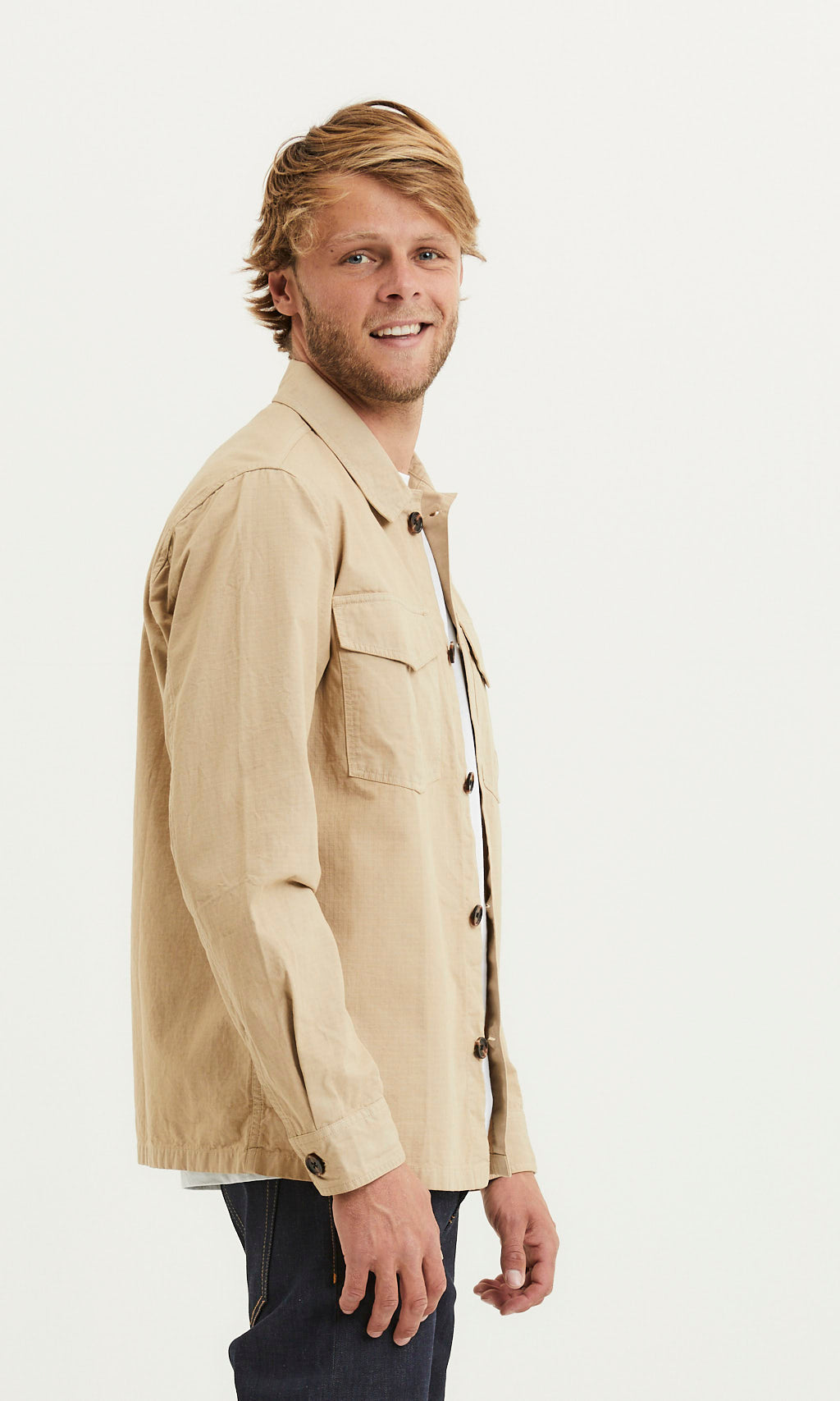 Veste beige en coton bio - Pine