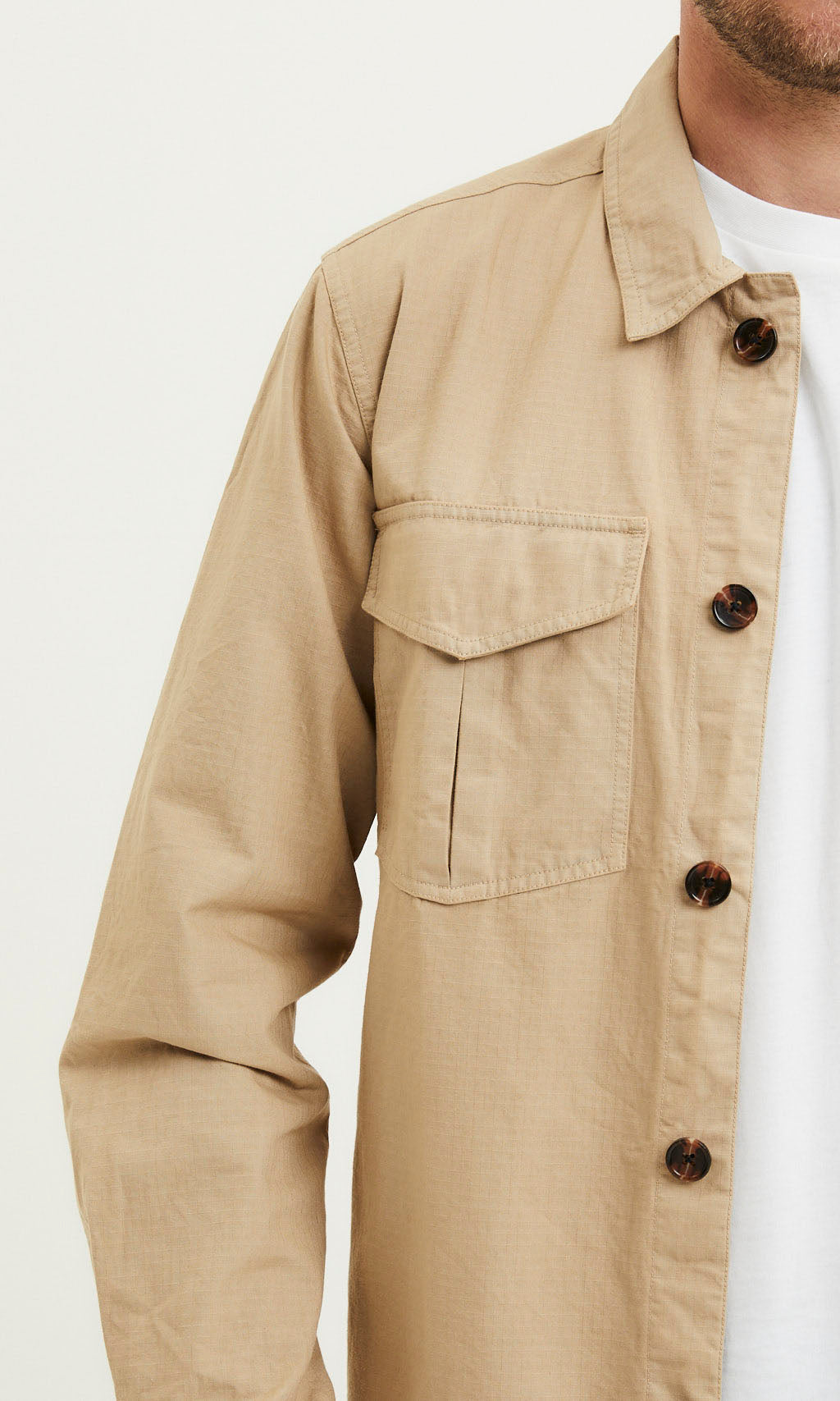 Veste beige en coton bio - Pine