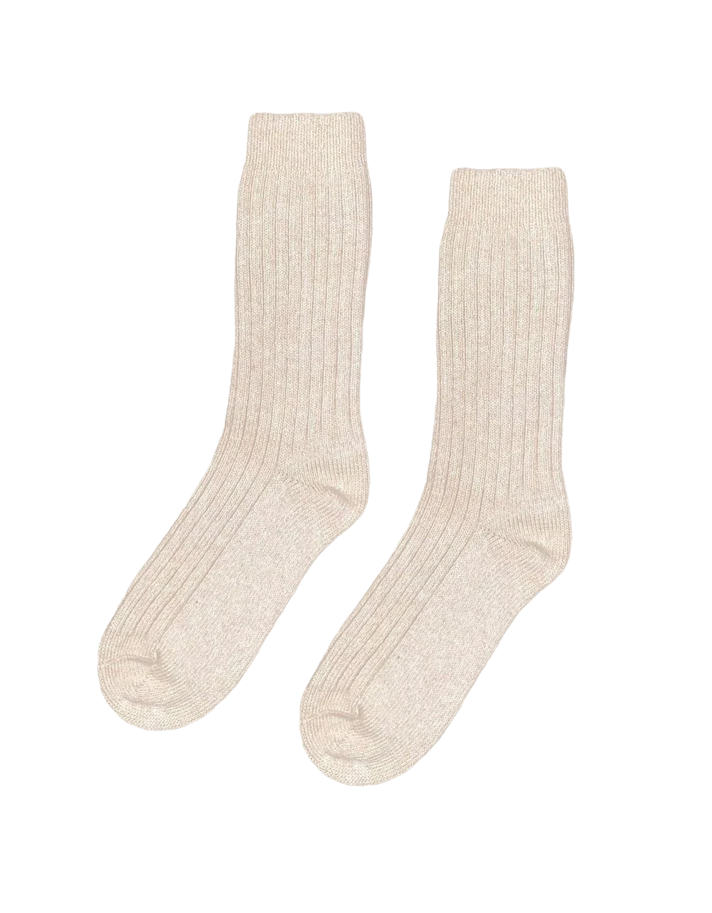 Coffret cadeau bonnet/chaussettes en laine mérinos recyclée - honey beige/ivory white - coffret n°13