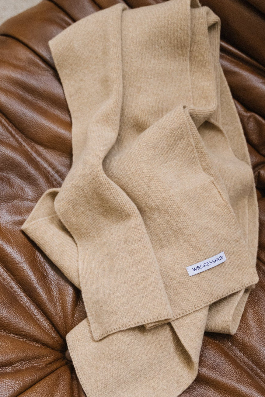 écharpe en laine mérinos recyclée | beige