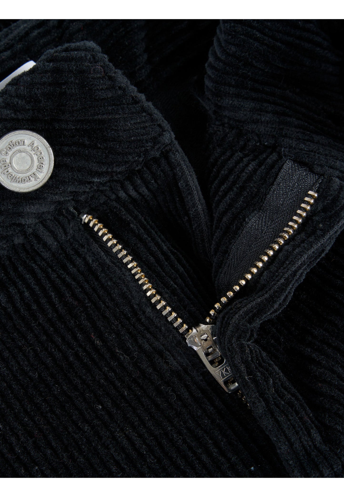 Jupe droite noire velours en coton bio - stretched 8-wales corduroy skirt black jet