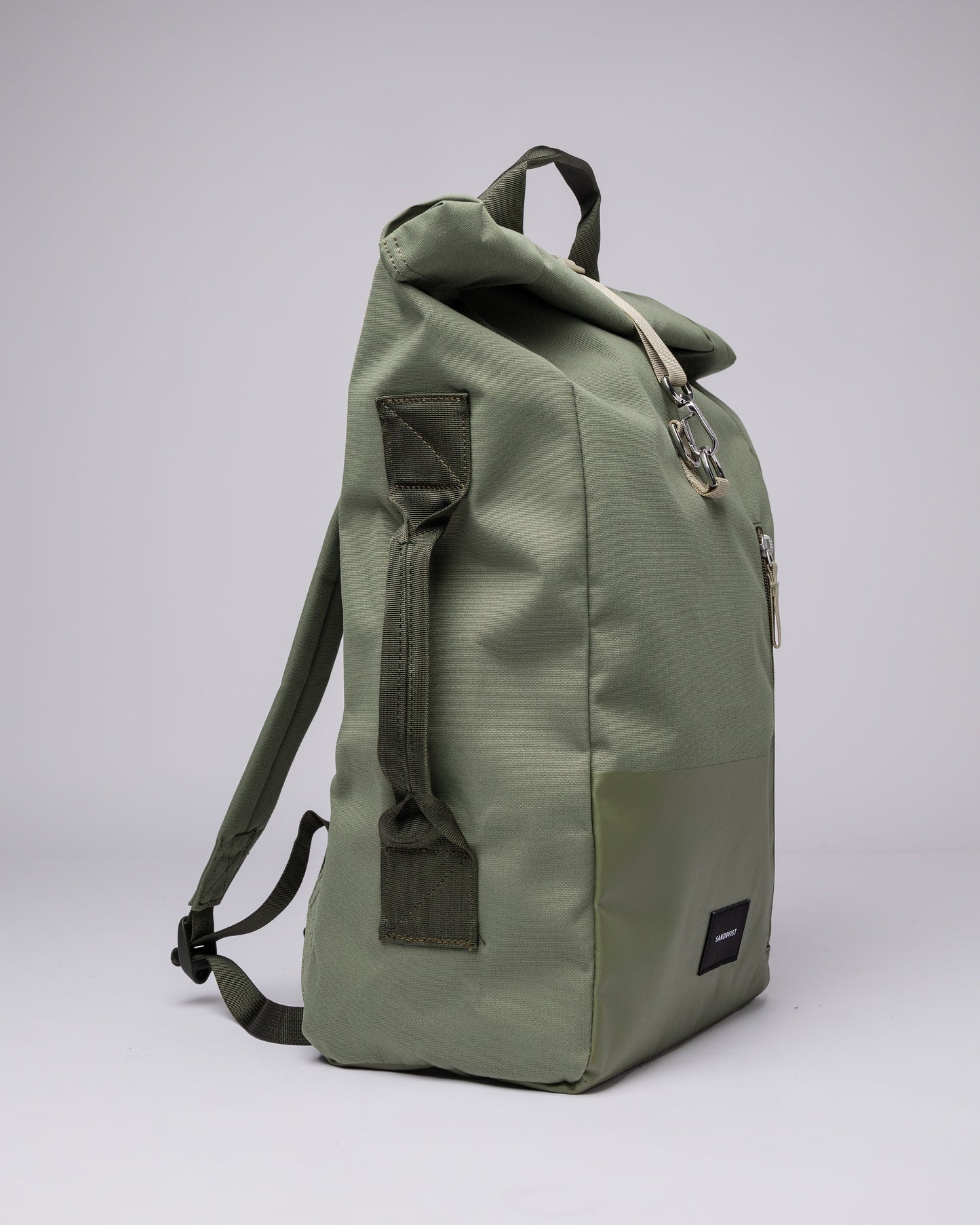 Sac à dos rolltop en matière recyclée | Vert "dante vegan clover green"
