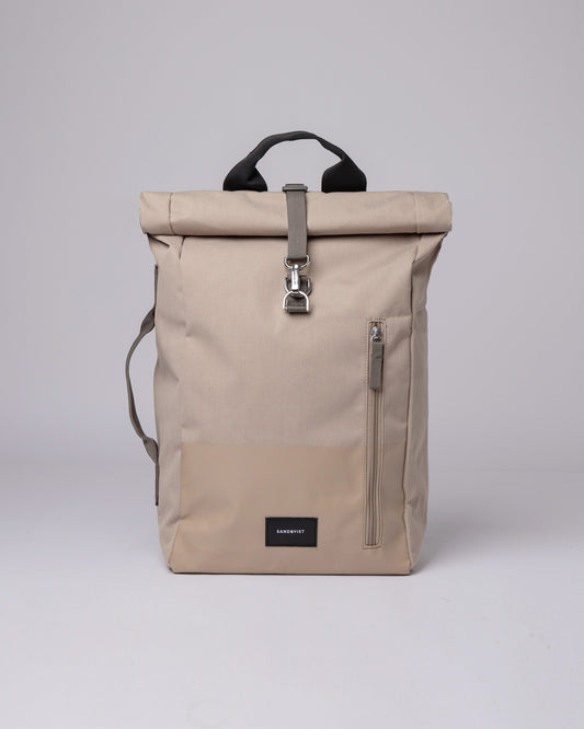 Sac à dos rolltop en matière recyclée | Beige "dante vegan dune"