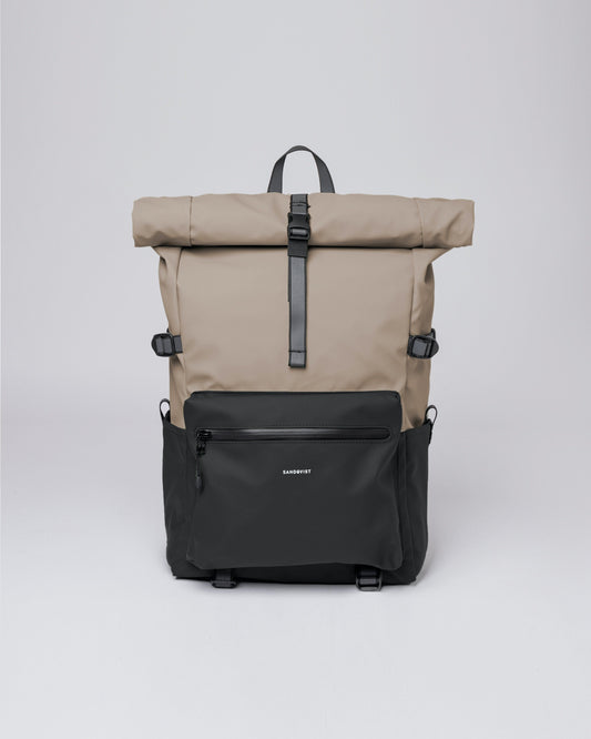 Sac à dos imperméable en matière recyclée | Noir et beige "ruben 2.0 multi beige"