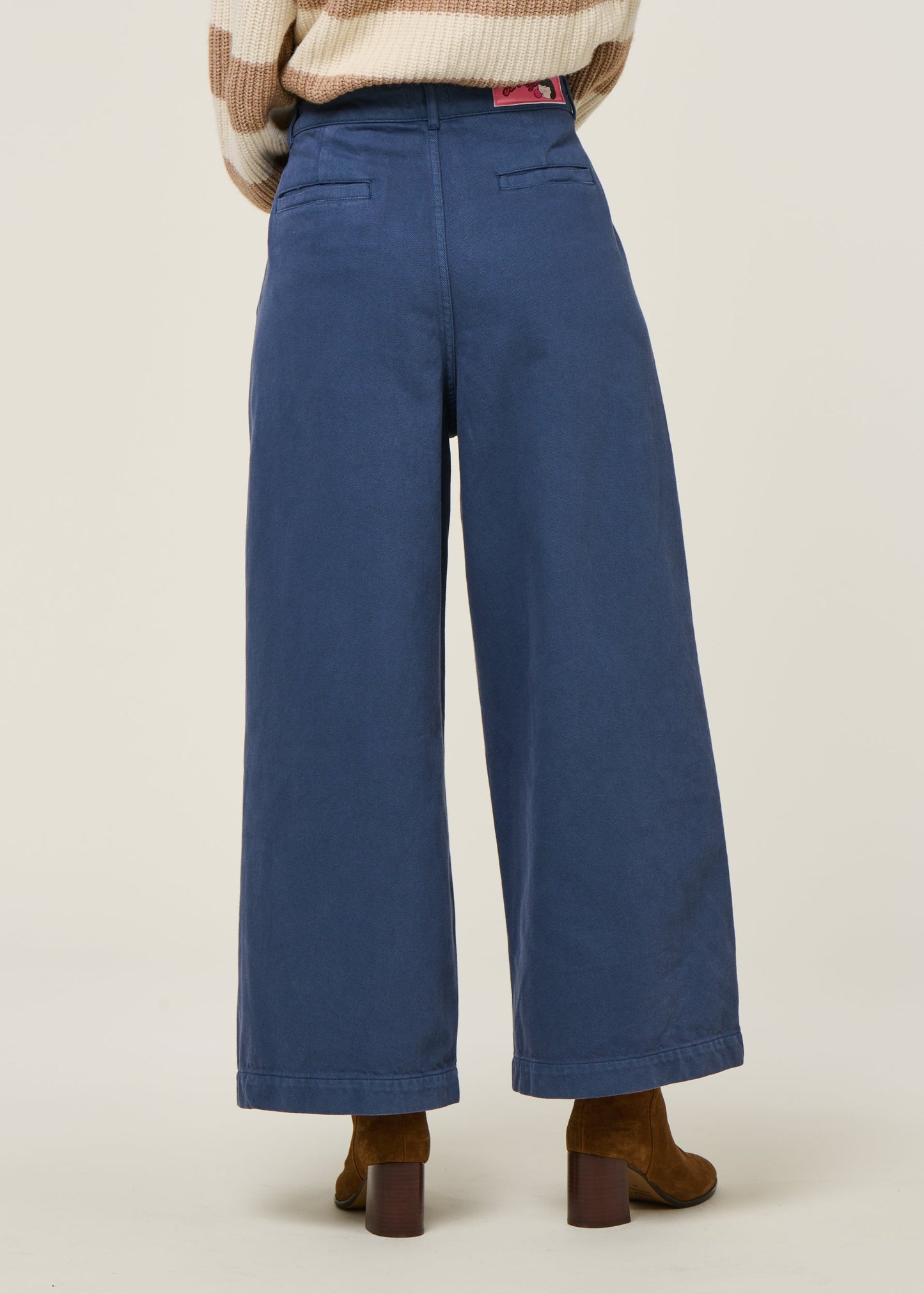Pantalon ample en coton bio | indigo "wide leg pants"