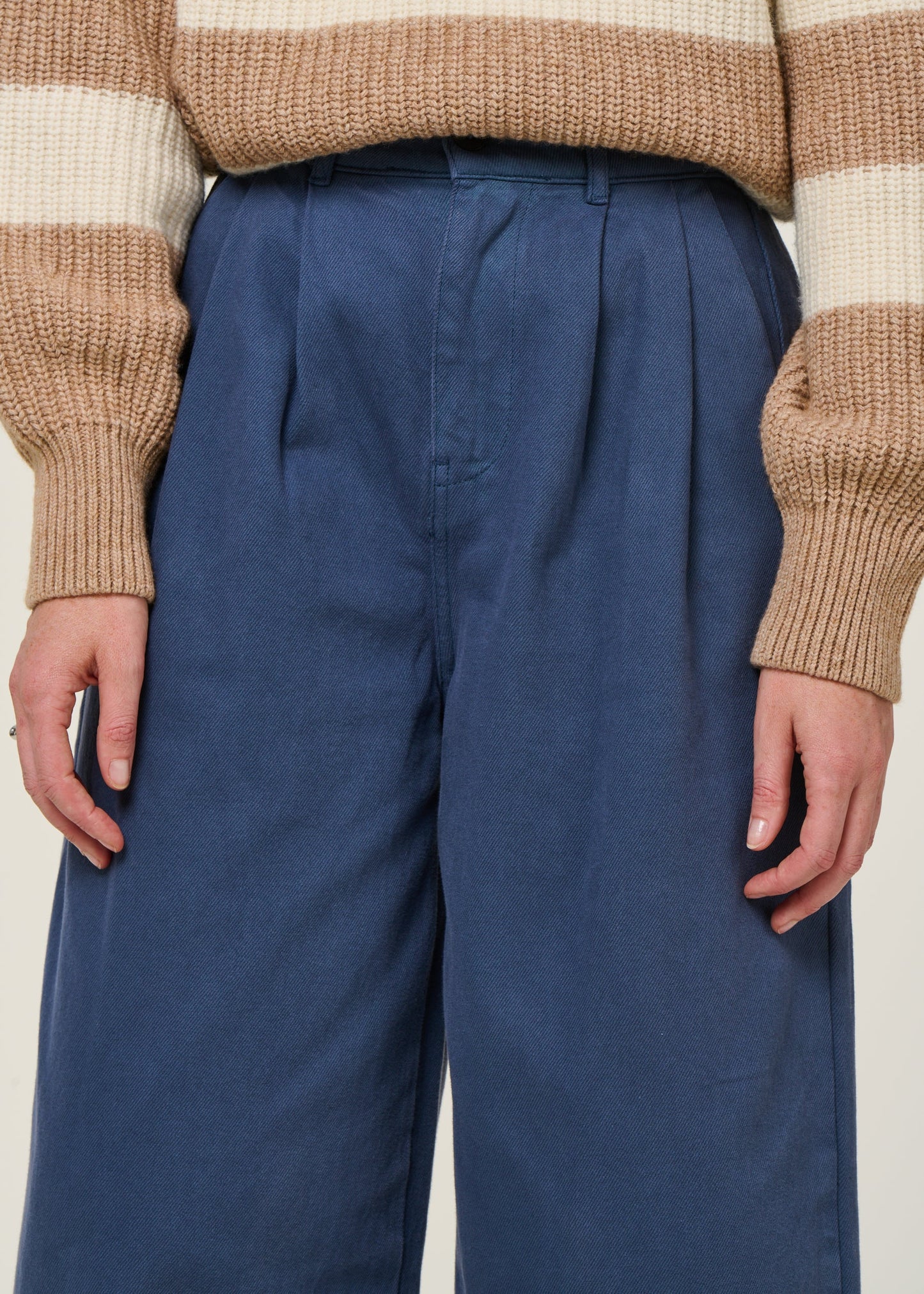 Pantalon ample en coton bio | indigo "wide leg pants"