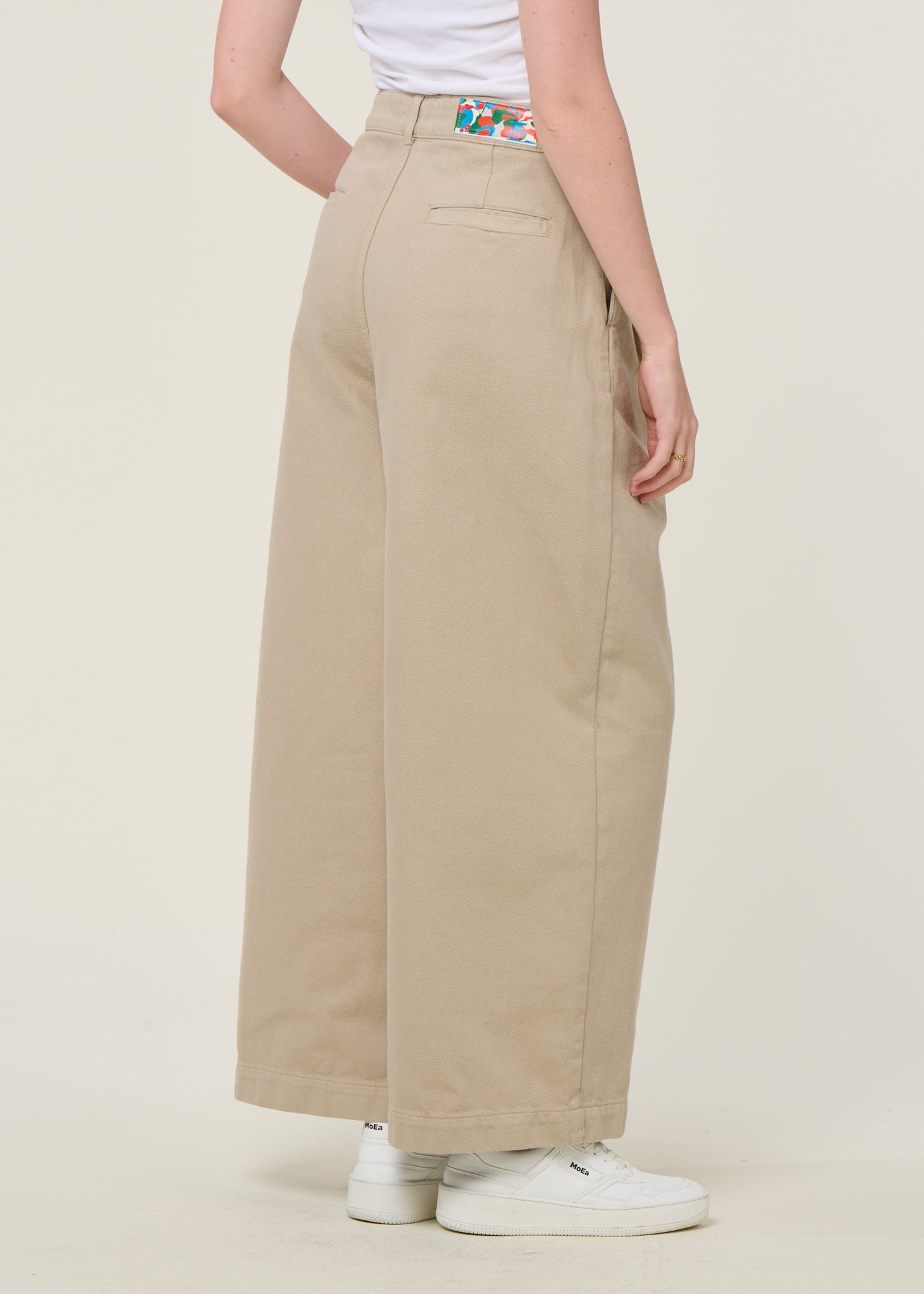 Pantalon ample en coton bio | écru "wide leg pants"