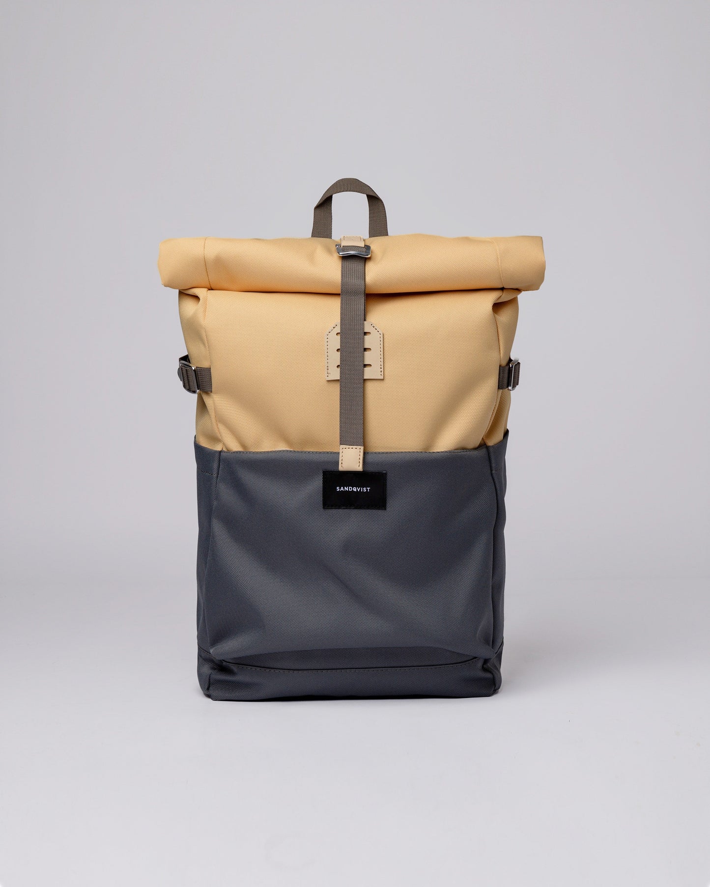 Sac à dos rolltop en matière recyclée | Gris et jaune "ilon multi wheat"